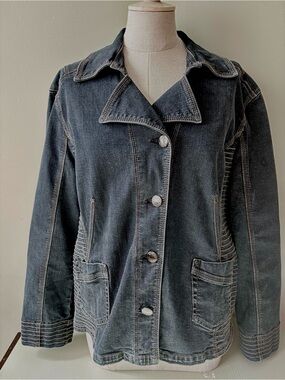 French dressing Blue  Denim Button-Front Jacket XL